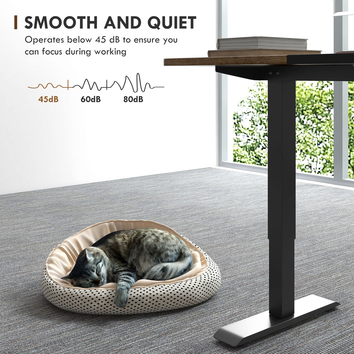 Height Adjustable Electric Standing Desk with 4 Automatic Memory Preset - 140cm x 70cm