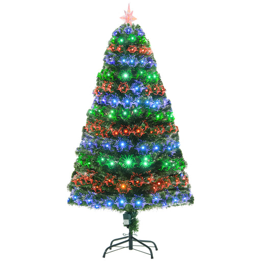 5ft 150cm Green Fibre Optic Artificial Christmas Tree-Multi