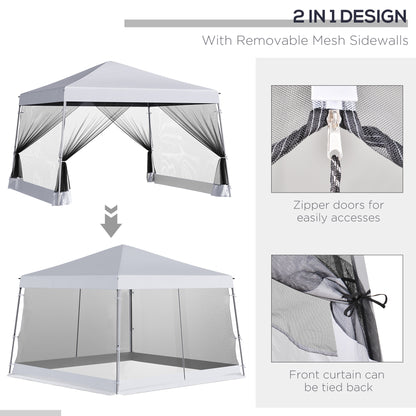 3 x3 x2.6m Folding Pop-up Garden Gazebo W/Mosquito Netting White