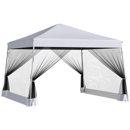 3 x3 x2.6m Folding Pop-up Garden Gazebo W/Mosquito Netting White