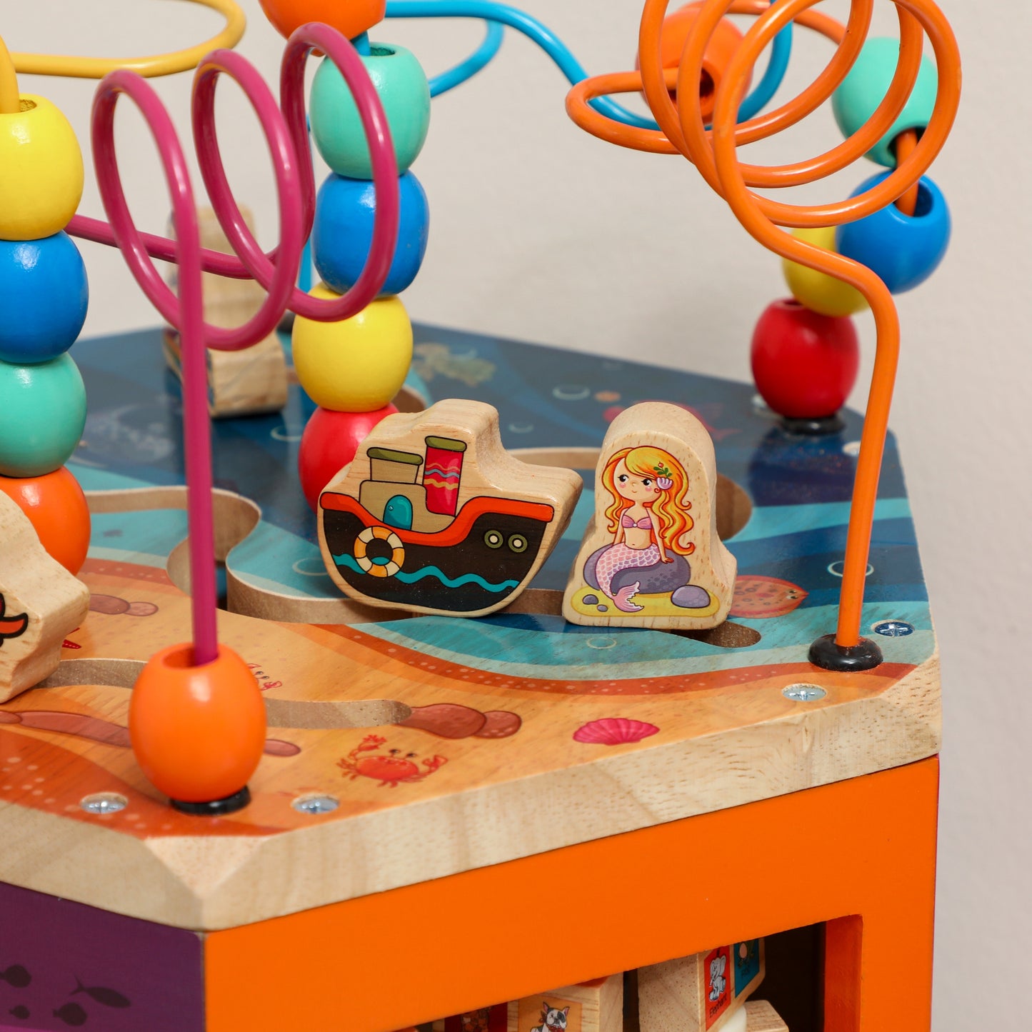 Wooden Activity Cube for Toddlers 18+ Months with Bead Maze