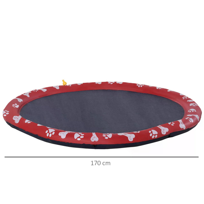 Splash Pad Sprinkler Mat for Pets Dog Bath Pool Water Game Mat Outdoor