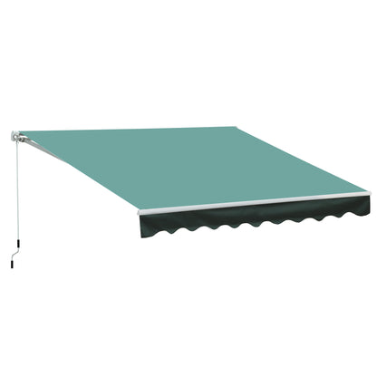 Garden Sun Shade Canopy Retractable Awning, 3 x 2.5m, Green