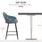 Bar Stools Set of 2, Velvet-Touch Fabric Counter Height Bar Chairs, Kitchen Stools with Steel Legs for Dining Area Blue