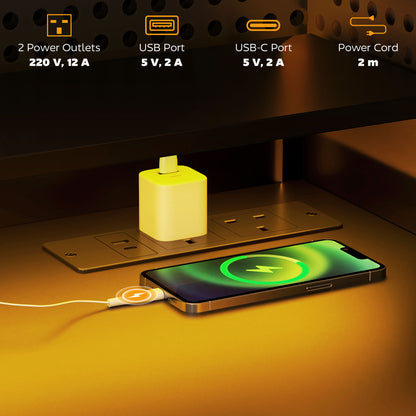 Gaming Desk with Monitor Stand and Sliding Keyboard Tray Black