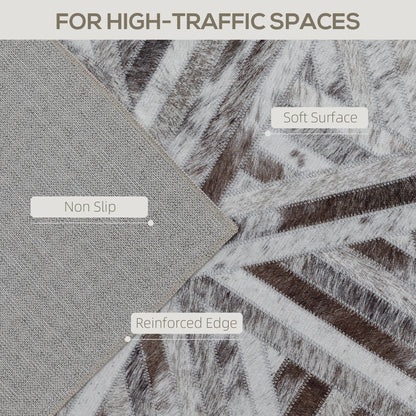 Non-Slip Washable Rug, Chenille Floor Carpet for Living Room, Brown