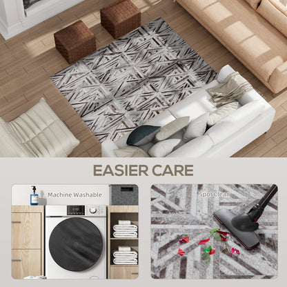 Non-Slip Washable Rug, Chenille Floor Carpet for Living Room, Brown