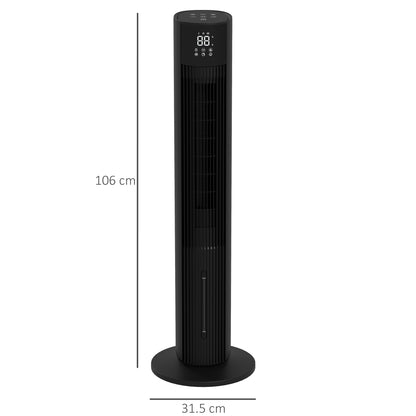 Oscillating Tower Fan Cooling with Ice Pack, Water Tank, Children Lock