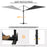 3(m) Solar LED Cantilever Parasol Adjustable Garden Umbrella Dark Grey