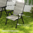 4PCS Folding Chair w/ Breathable Mesh Fabric Seat, Black and Grey