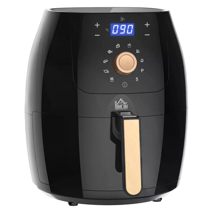 Digital Air Fryer 1700W 5.5L with Rapid Air Circulation System Adjustable Temperature 60 Min Timer for Healthy Oil Free Low Fat