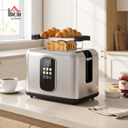 2 Slice Toaster with Touch Screen, LED Countdown, 6 Browning Levels