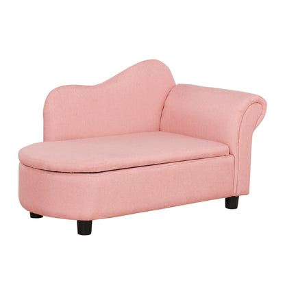 Kids Sofa Couch Toddler Armchair with Storage for Bedroom Pink