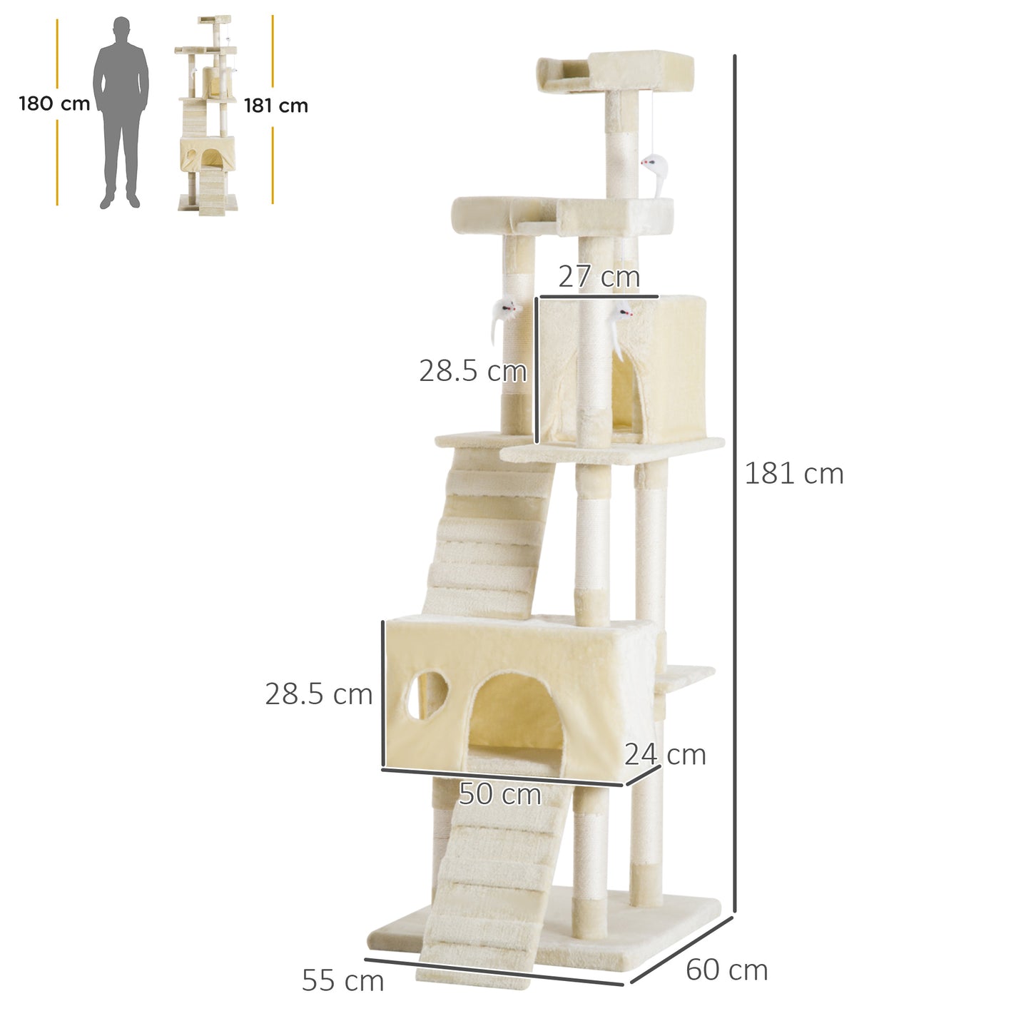 Condo Furniture Scratcher Post Pet Cat Tree Kitten Bed House Play Toy