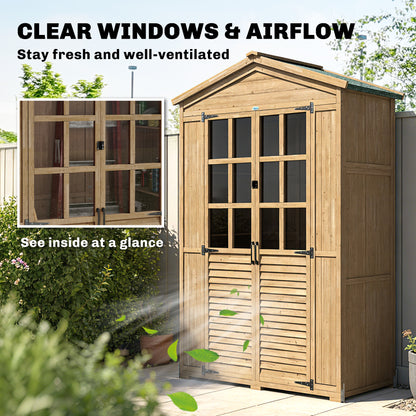 Outdoor Storage Cabinet Waterproof Light Brown