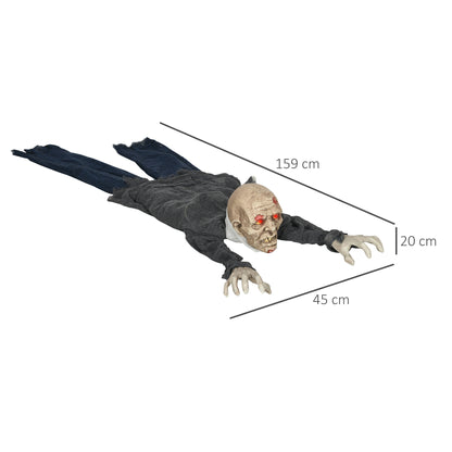 5.2ft Halloween Outdoor Decoration Crawling Zombie, Sound Activated