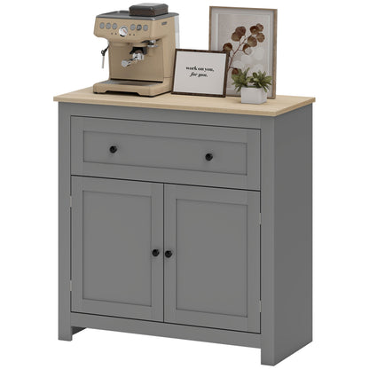 Sideboard Storage Cabinet with Adjustable Shelf, Drawer, Grey