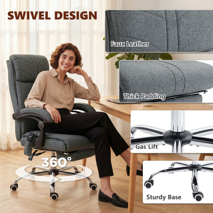 Vinsetto Vibration Massage Office Chair with Heat, Footrest, Grey