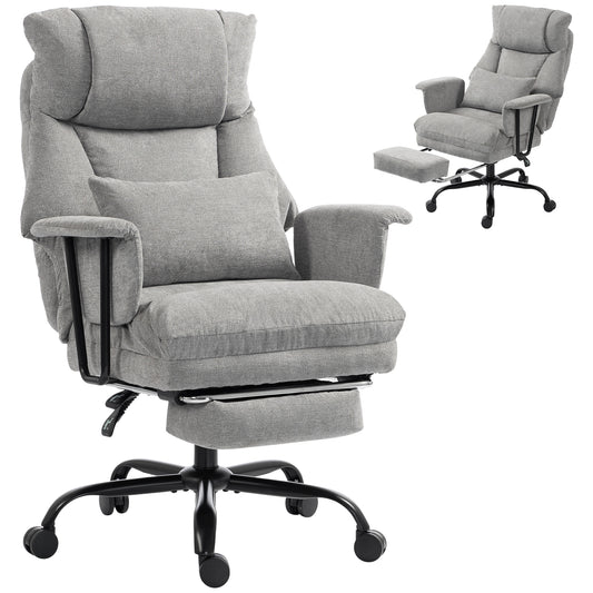 180kg Office Chair, Desk Chair with Lumbar Support, Grey