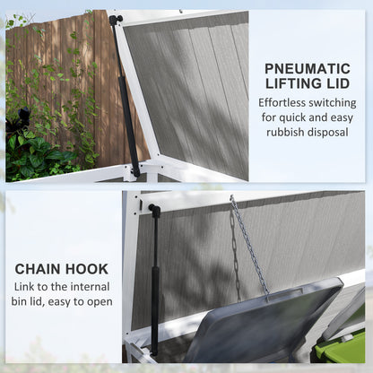 4.7 x 2.5FT Lockable Garden Shed, Double Bin Storage Shed, Grey