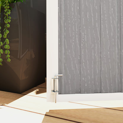 4.7 x 2.5FT Lockable Garden Shed, Double Bin Storage Shed, Grey