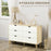 Wide Chest of Drawers, 6-Drawer Storage Organiser Unit with Wood Legs for Bedroom, Living Room, White and Brown