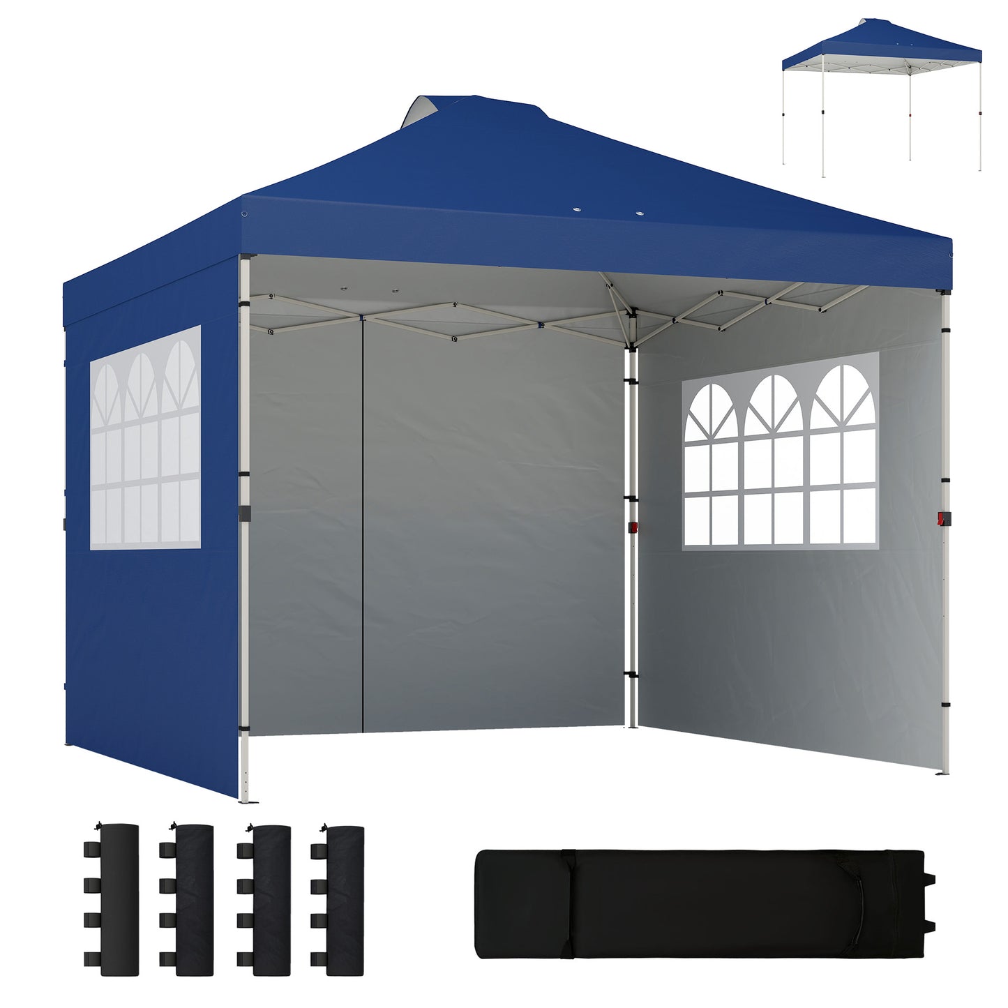 Pop Up Canopy Waterproof Height Adjustable 3 x 3 (m) Dark Blue