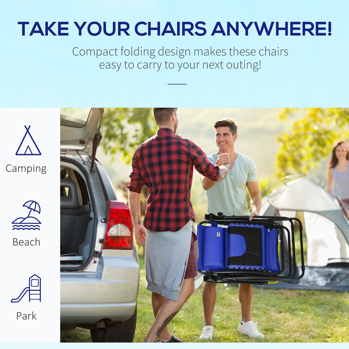 Zero Gravity Lounger Folding Recliner Chair w/ Cup Holder Blue