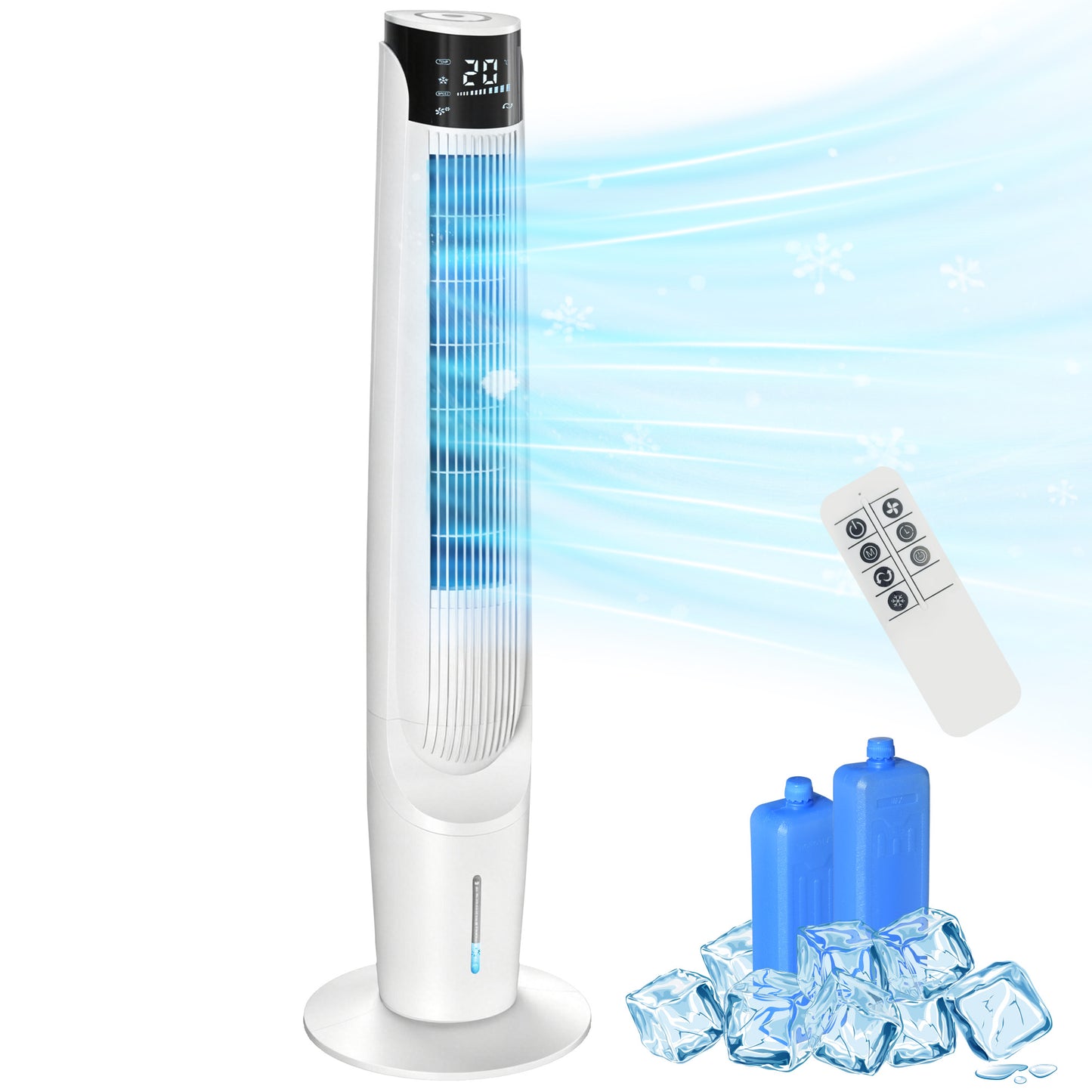 Air Cooler Ice Cooling Fan for Bedroom, Living Room, White