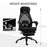 Mesh Office Chair with Footrest for Home Office Lunch Break Recliner High Back Adjustable Height with Headrest, Black