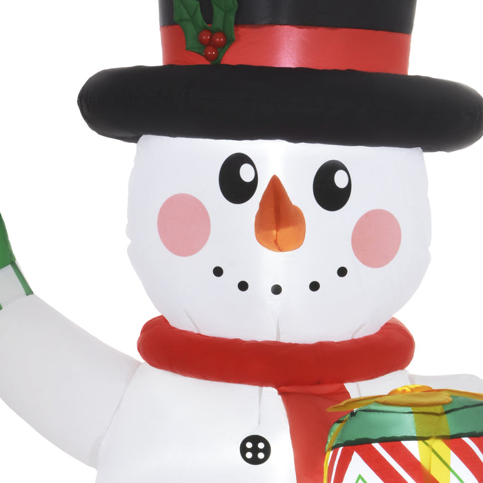 6FT Inflatable Snowman with Candy Cane and Gift Box for Party