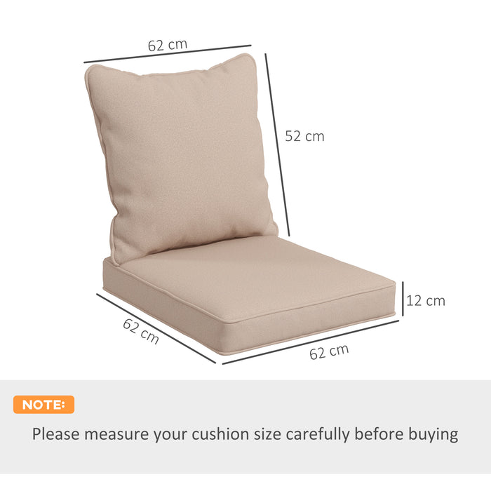 1-Piece Back and Seat Cushion Pillow Replacement, Patio Chair Cushion Set for Indoor Outdoor, Beige