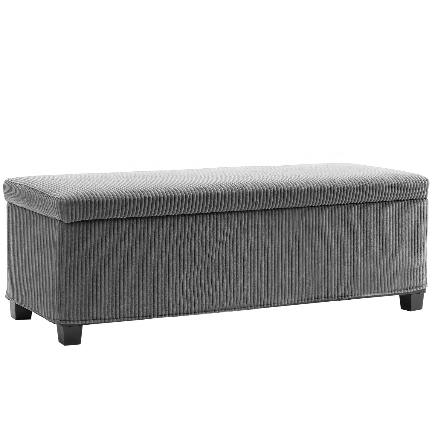 Storage Ottoman with Lid, 112cm Bench Chest Box, Grey