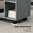 C-Shape End Table Storage Unit w/ 2 Shelves 4 Wheels Home Office Grey