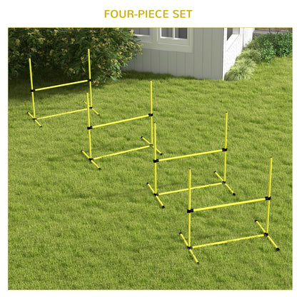 4 Pieces Dog Agility Training Equipment with Carrying Bag, Yellow