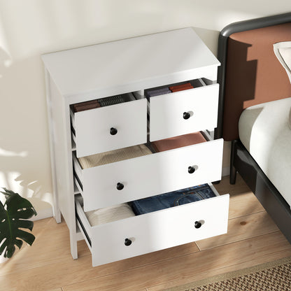 Modern Chest of Drawers, 4 Drawer Dresser for Bedroom, White