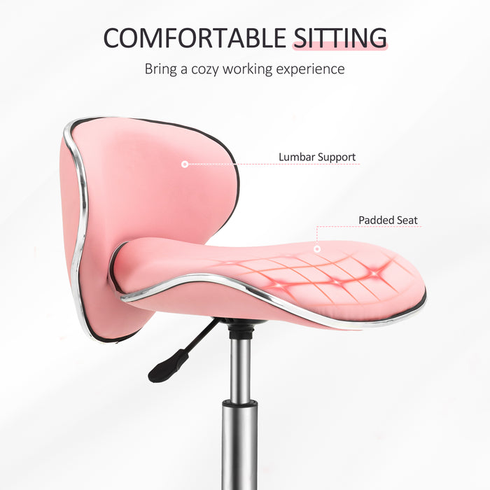 Office Chair Beauty Salon Rolling Technician Stool Chair Pink