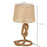 Nautical Style Rope-Base Table Lamp w/ Fabric Lampshade Metal Frame Power Switch Unique Lighting Furnishing Bedroom Living Room Study Beige