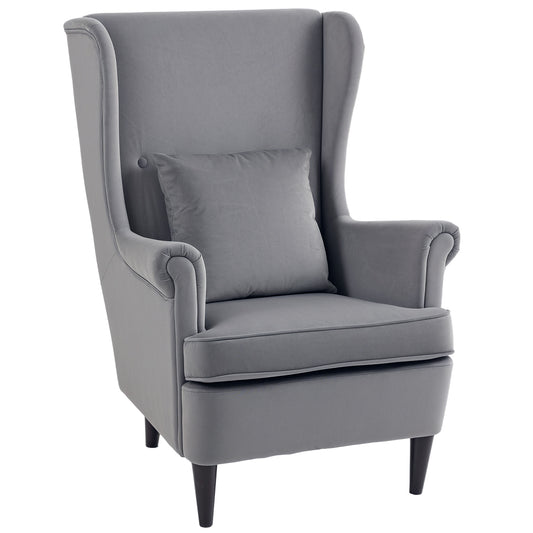 Wingback Chair, Modern Accent Chair for Living Room Bedroom, Grey