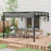 3 x 4m Lean To Pergola, Metal Pergola with Retractable Roof for Grill, Garden, Patio, Deck