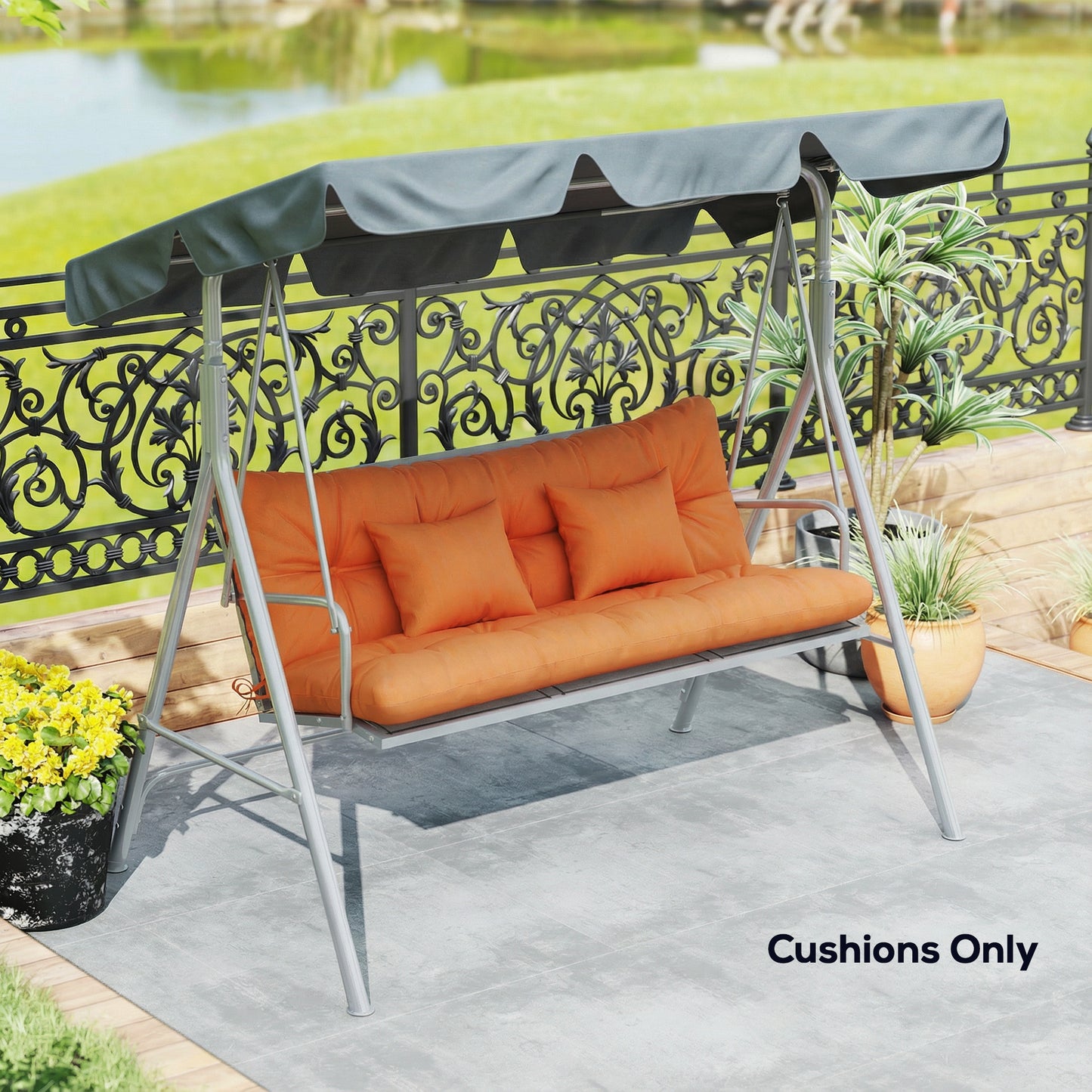 Outdoor Seat Cushions Back Cushion with 2 Pillows, Seat Pads