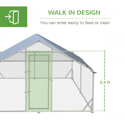 Walk-In Chicken Run, Hen House, for Ducks, Rabbits w/ Water-Resist Roof