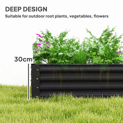 Galvanised Raised Garden Bed, Raised Planter, Dark Grey