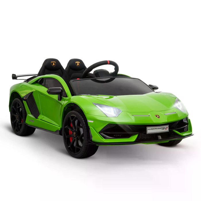 Compatible 12V Battery-powered Kids Electric Ride On Car Lamborghini Aventador Sports Racing Car Toy with Parental Remote Control Music Green