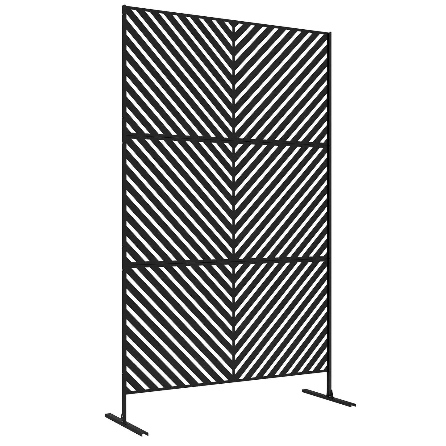 Metal Privacy Screen W/ Expansion Screws Outdoor Divider, Triangle