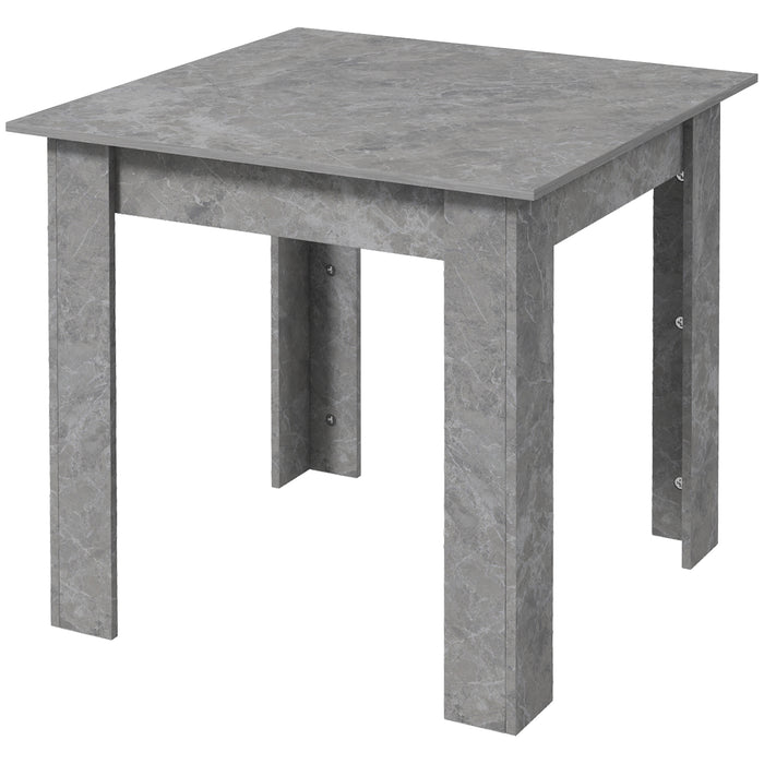 Square Dining Table, Modern Dining Room Table with Faux Cement Effect, Space Saving Small Dining Table