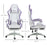 Racing Gaming Chair, Reclining PU Leather Computer Chair with 360 Degree Swivel Seat, Footrest, Removable Headrest and Lumber Support, Purple