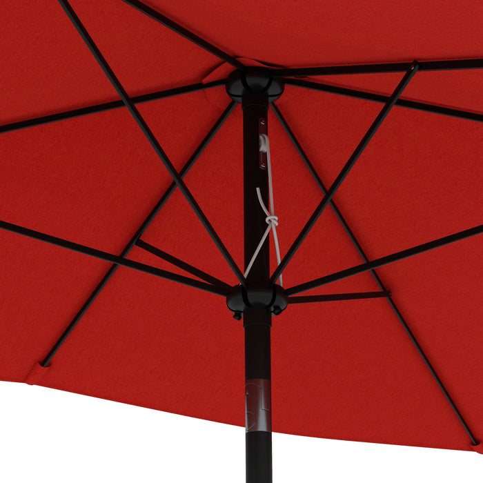 2 x 3(m) Garden Parasol Rectangular Market Umbrella w/ Wine Red