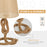 Nautical Style Rope-Base Table Lamp w/ Fabric Lampshade Metal Frame Power Switch Unique Lighting Furnishing Bedroom Living Room Study Beige