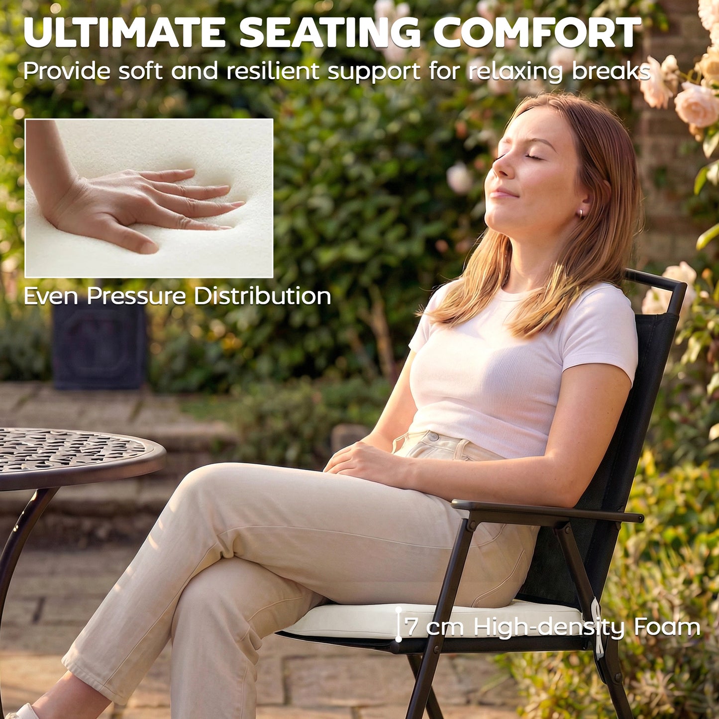 Seat Cushions with Machine Washable Cover Cream White